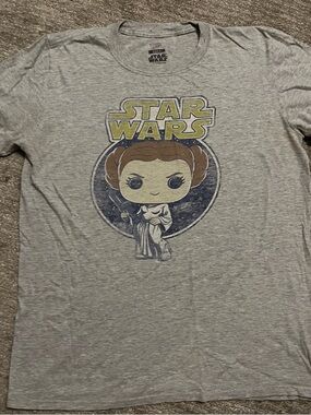 Star Wars Gray Short Sleeve Tee with Princess Pop Design